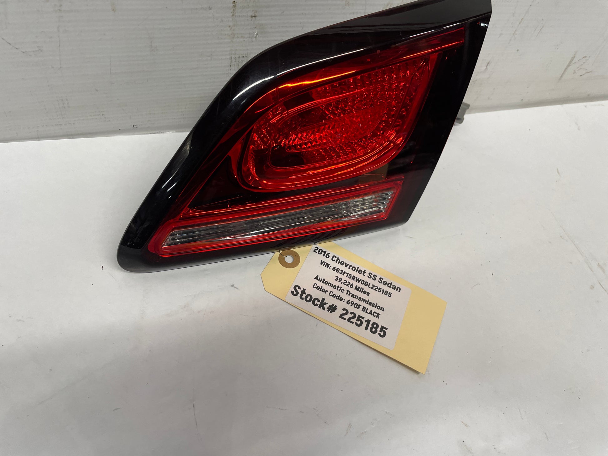 2016 Chevy SS Sedan RH Passenger Inner Tail Light Taillight Lamp OEM - Day's Parts Yard