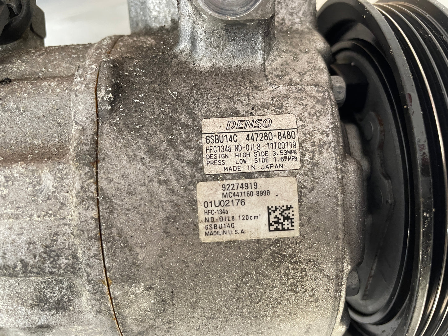 2017 Chevy SS Sedan AC A/C Air Conditioner Compressor w/ Hardware OEM - Day's Parts Yard