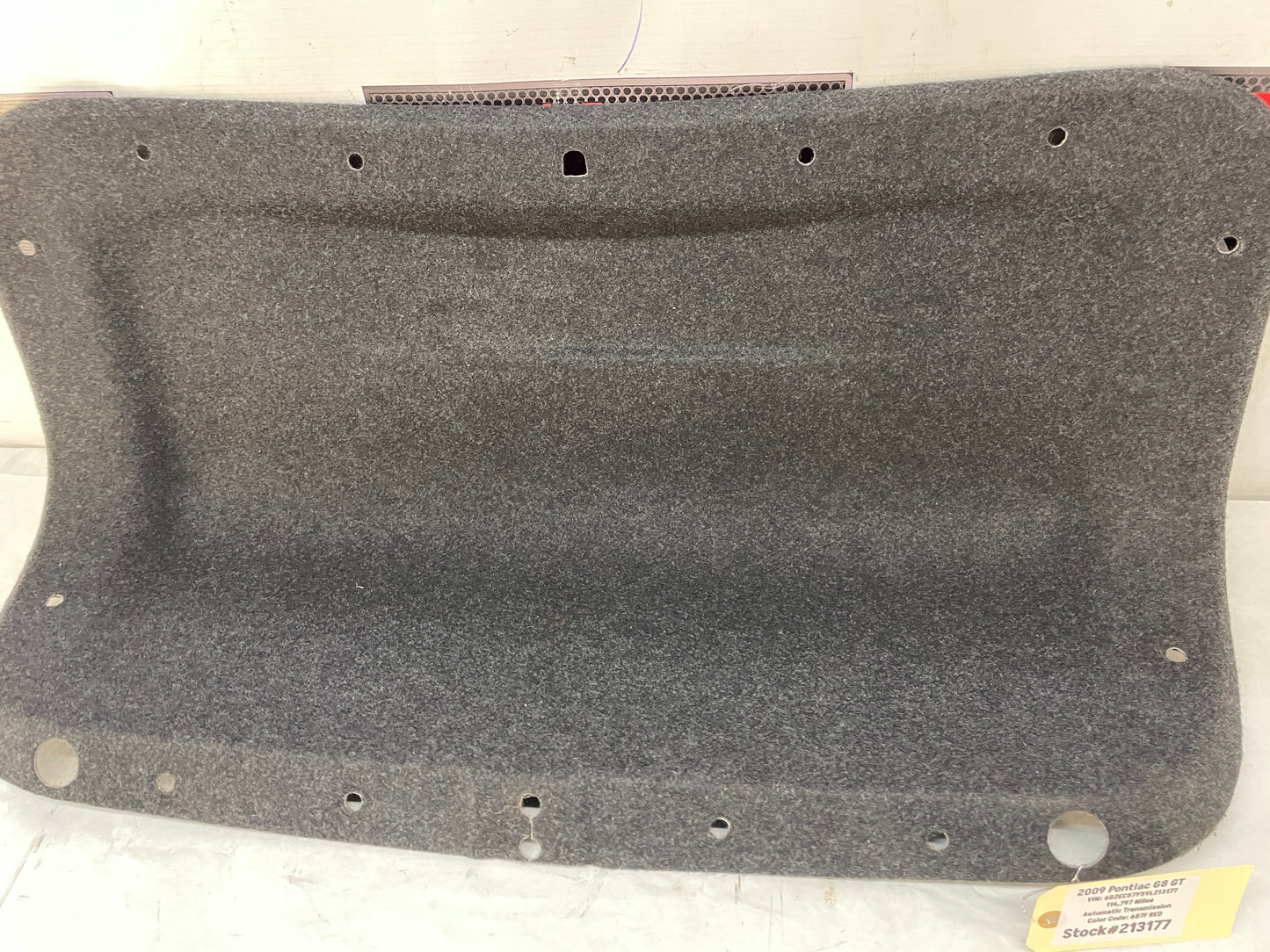 2009 Pontiac G8 GT Trunk Deck Lid Liner Carpet Felt OEM