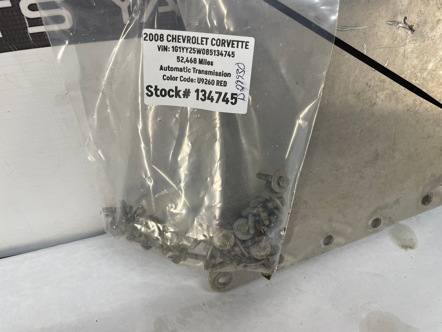 2008 Chevy Corvette Torque Tube Tunnel Cover Shield w/ Hardware OEM