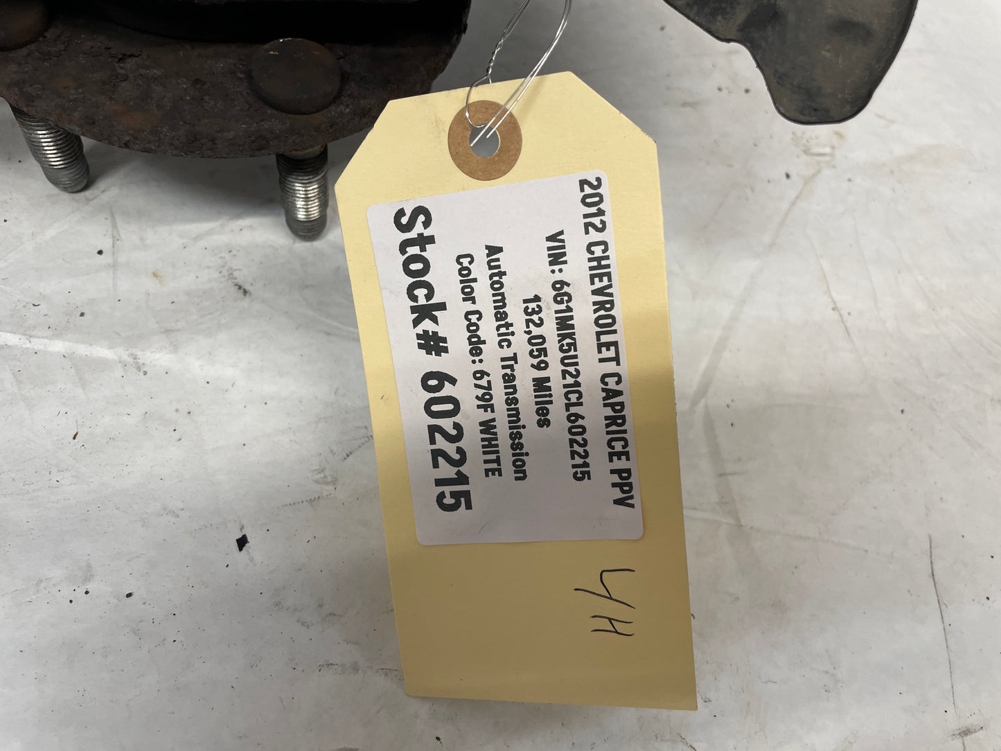 2012 Chevy Caprice PPV LH Driver Front Suspension Spindle Knuckle Hub Assembly OEM