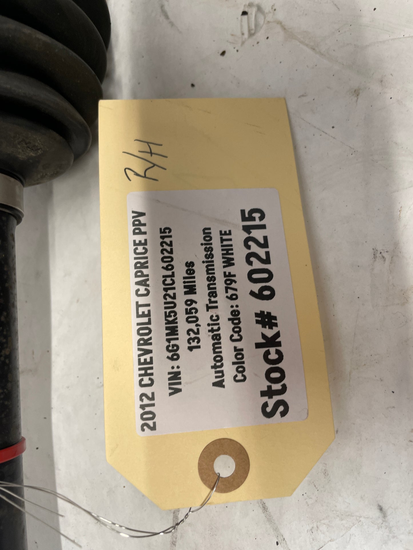 2012 Chevy Caprice PPV RH Passenger Rear CV Axle Half Shaft OEM