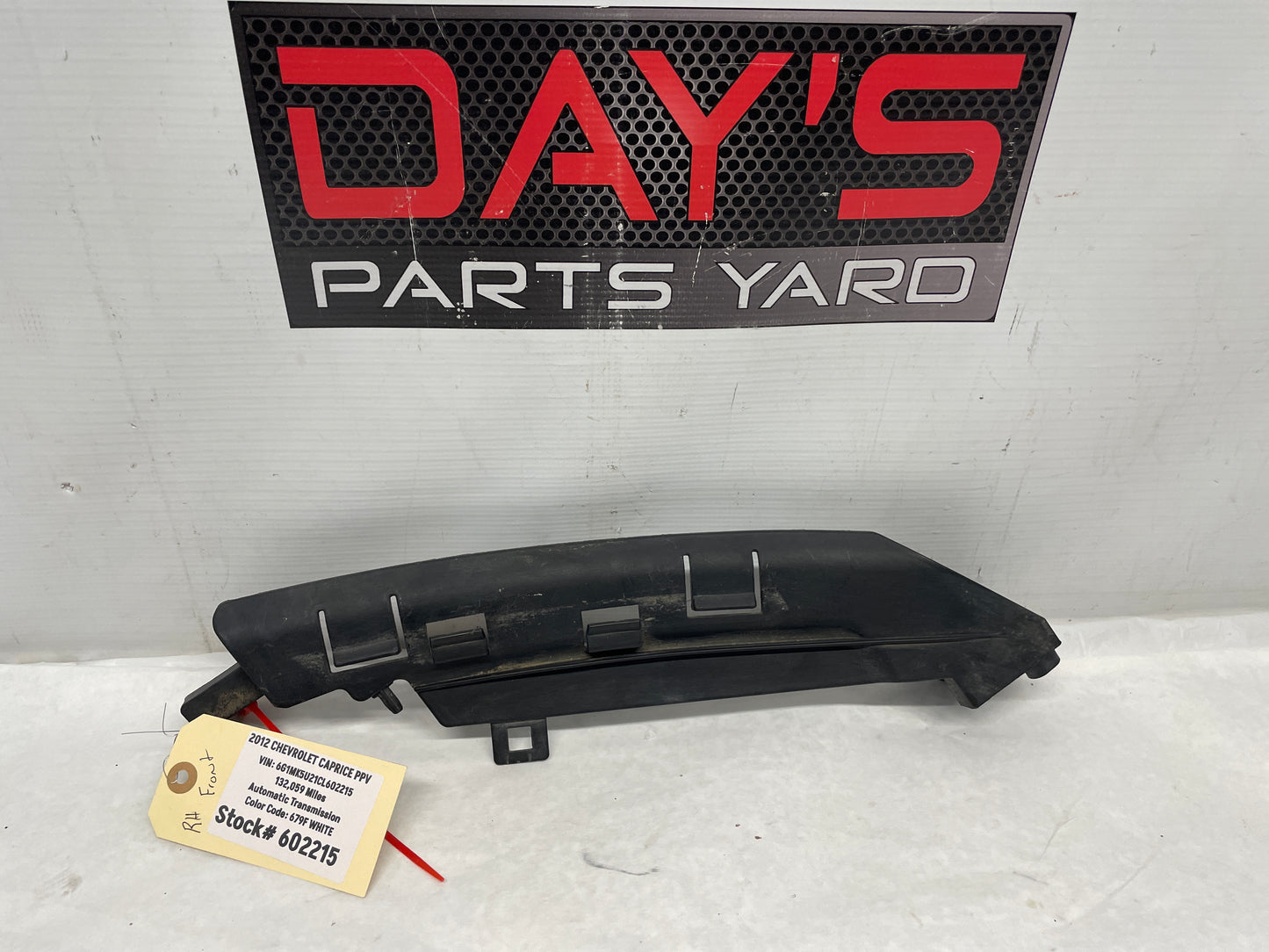 2012 Chevy Caprice PPV RH Passenger Front Bumper Headlight Bracket Guide Mount OEM