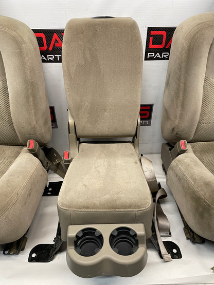 2004 Chevy Silverado 2500HD Bucket Seats w/ Center Console Jump Tan Cloth OEM