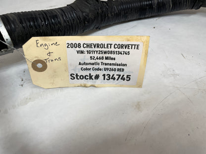 2008 Chevy C6 Corvette Engine Motor Automatic Transmission Wire Wiring Harness OEM
