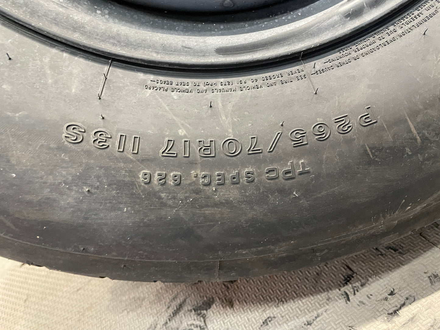 2015 Chevy Silverado K1500 Spare Wheel & Tire 17X7.5 OEM - Day's Parts Yard