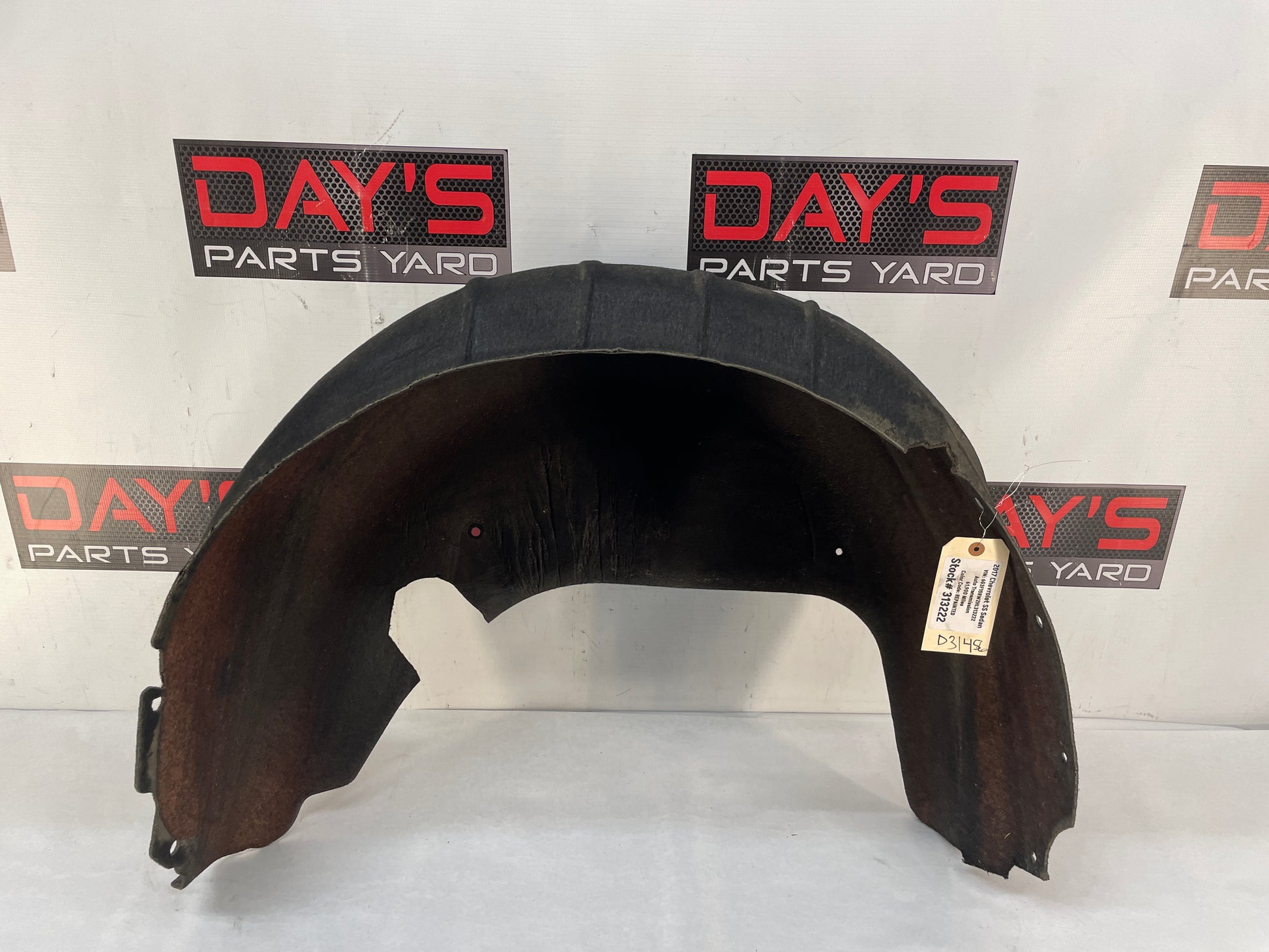 2017 Chevy SS Sedan LH Driver Rear Fender Wheel Well House Liner OEM - Day's Parts Yard