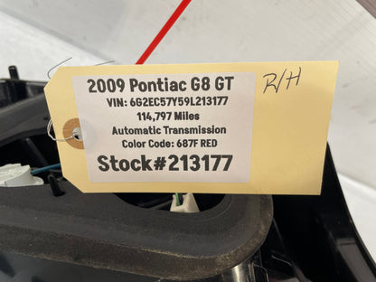 2009 Pontiac G8 GT RH Passenger Tail Light Taillight Lamp OEM