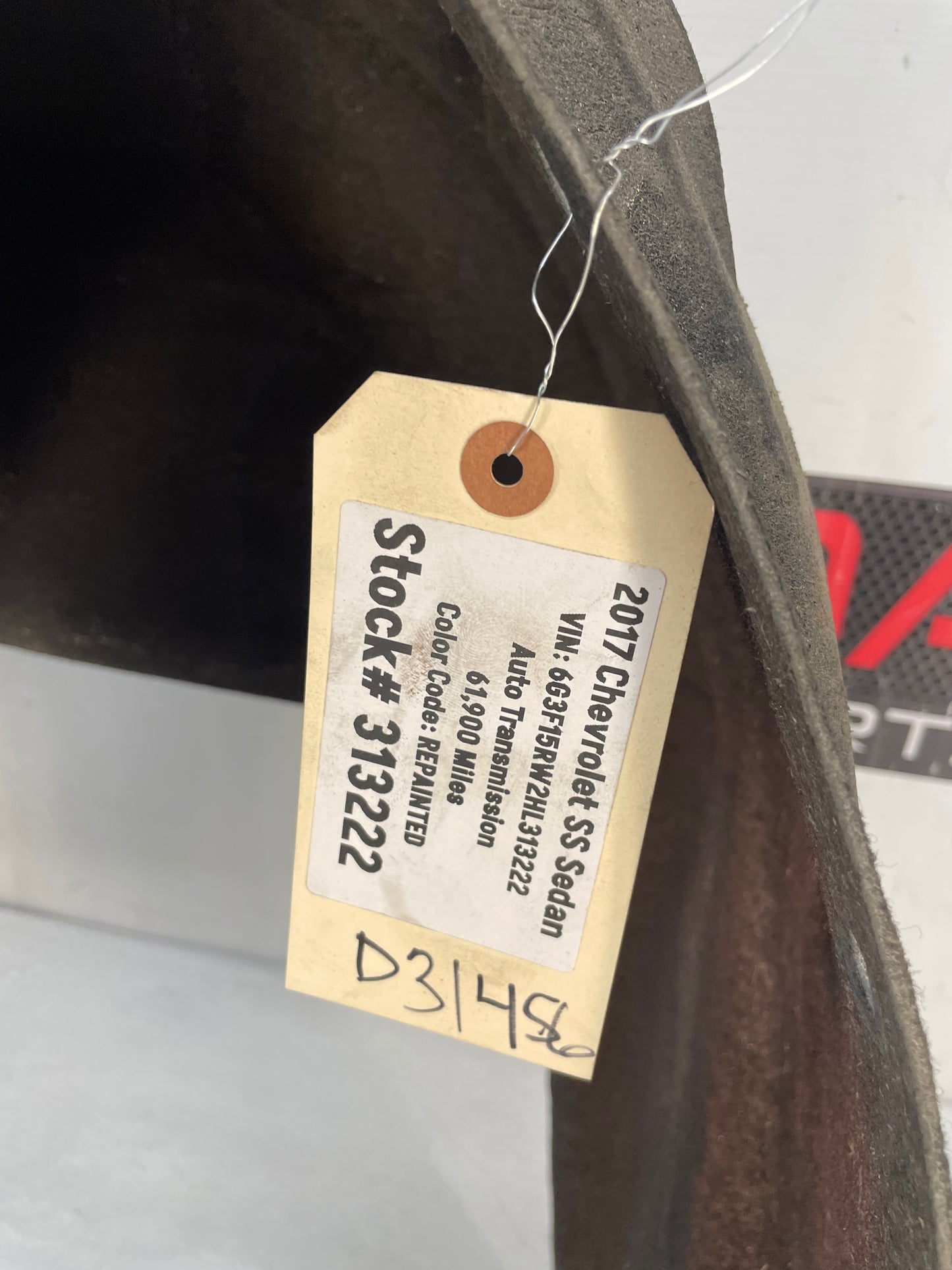 2017 Chevy SS Sedan LH Driver Rear Fender Wheel Well House Liner OEM - Day's Parts Yard