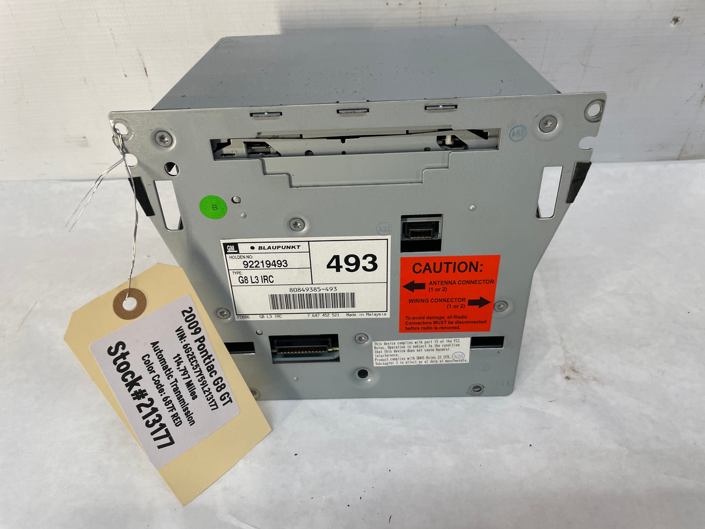 2009 Pontiac G8 GT Radio Stereo Receiver Control Head Unit OEM