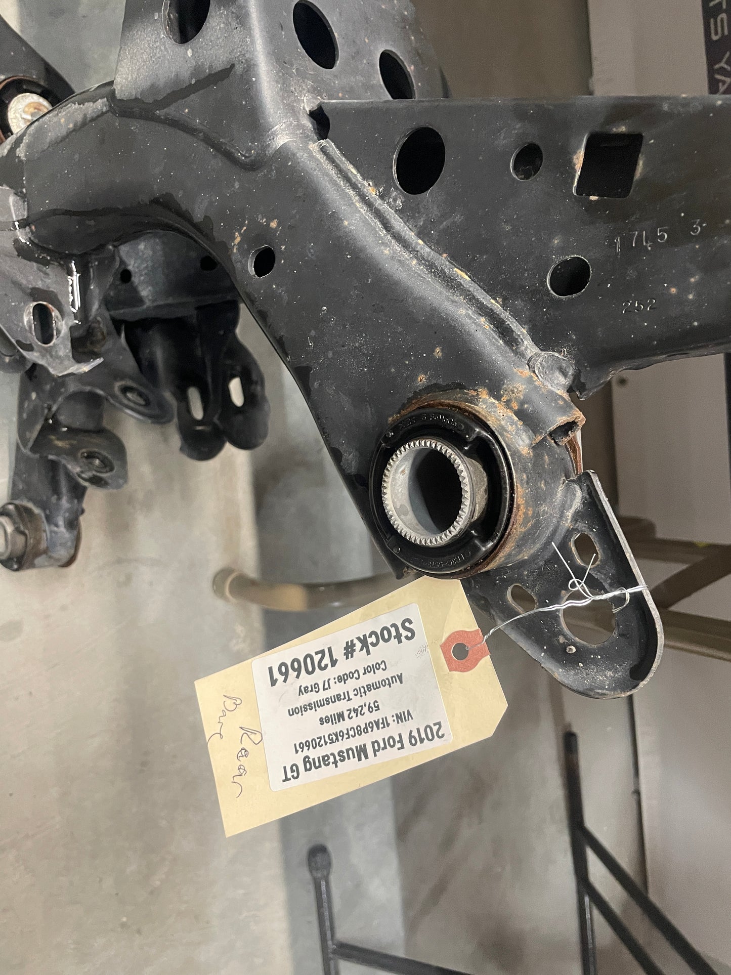 2019 Ford Mustang GT RWD Rear Subframe Sub Frame Crossmember OEM