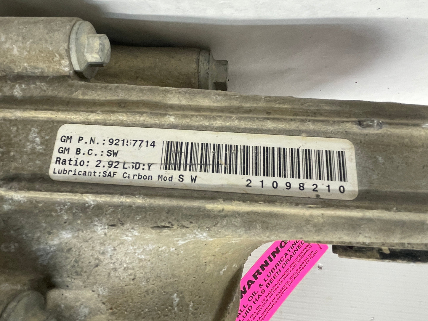 2012 Chevy Caprice PPV Rear End Rearend Carrier Differential 2.92 LSD OEM
