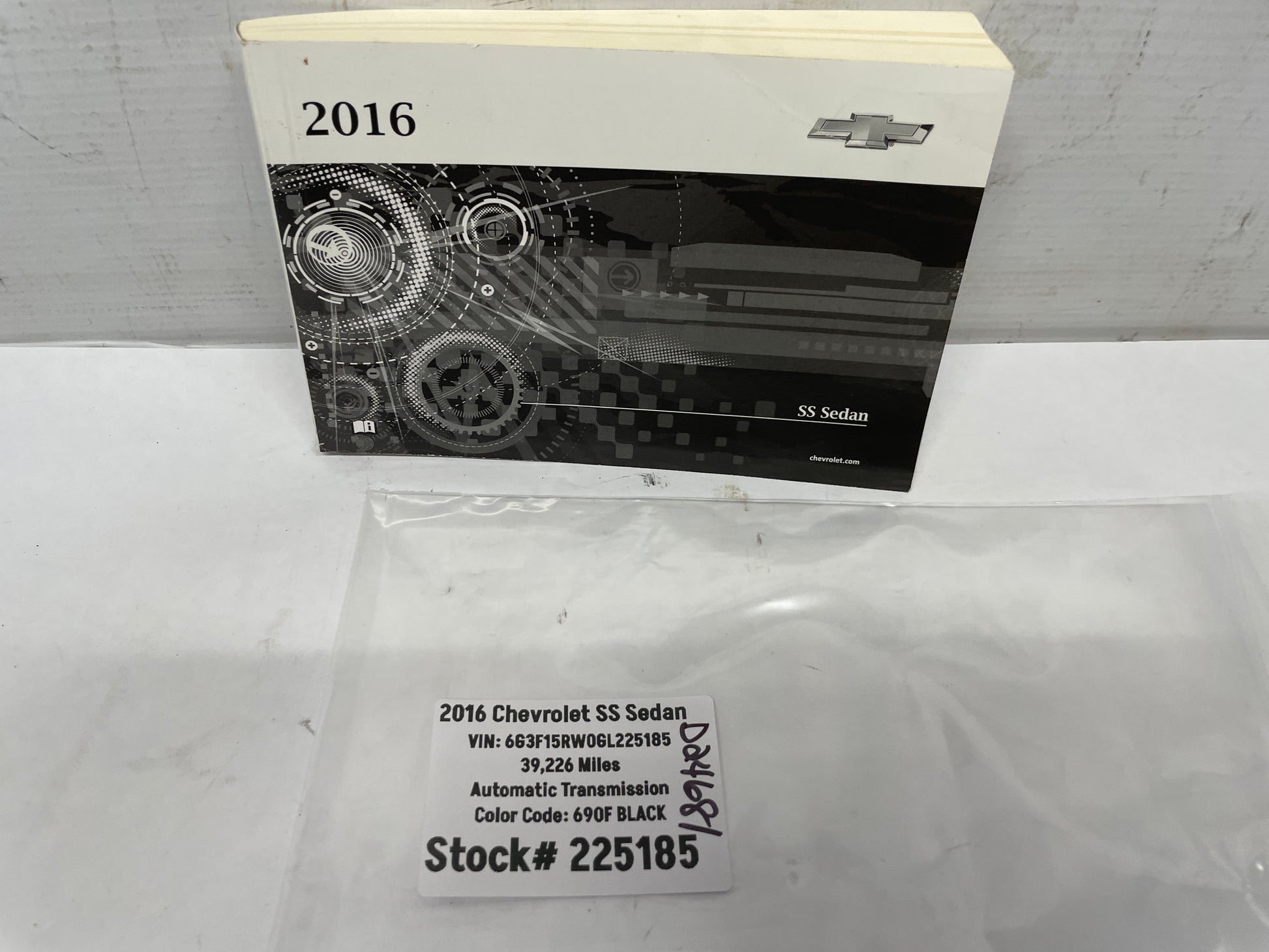 2016 Chevy SS Sedan Owners Manual Book Booklet OEM - Day's Parts Yard