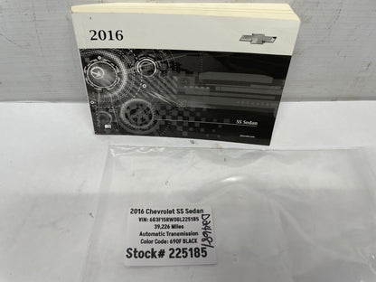 2016 Chevy SS Sedan Owners Manual Book Booklet OEM - Day's Parts Yard