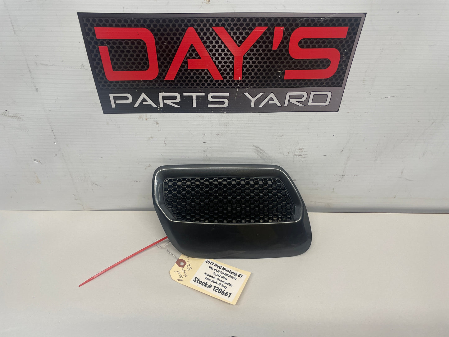 2019 Ford Mustang GT RH Passenger Hood Scoop Vent Grille Gray OEM