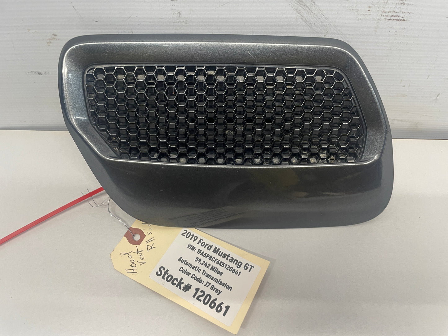 2019 Ford Mustang GT RH Passenger Hood Scoop Vent Grille Gray OEM
