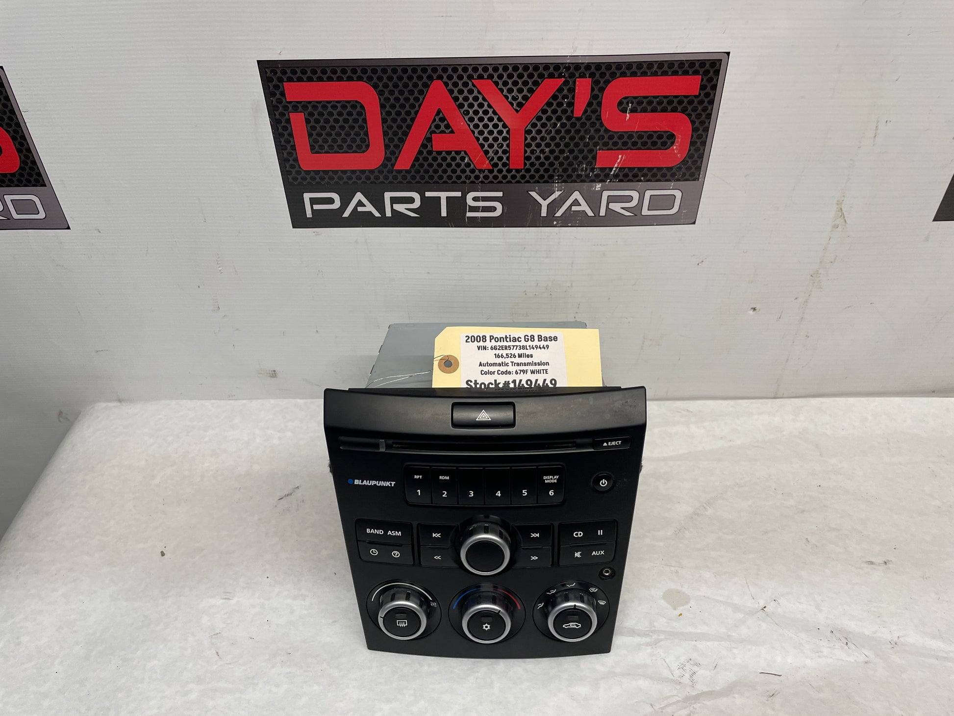 2008 Pontiac G8 Base Blaupunkt Radio CD Player Stereo OEM - Day's Parts Yard