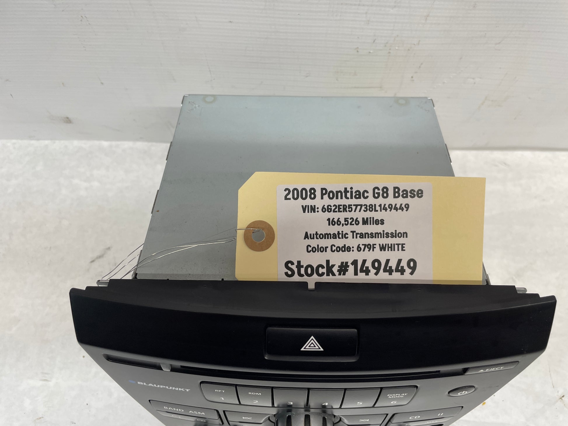 2008 Pontiac G8 Base Blaupunkt Radio CD Player Stereo OEM - Day's Parts Yard