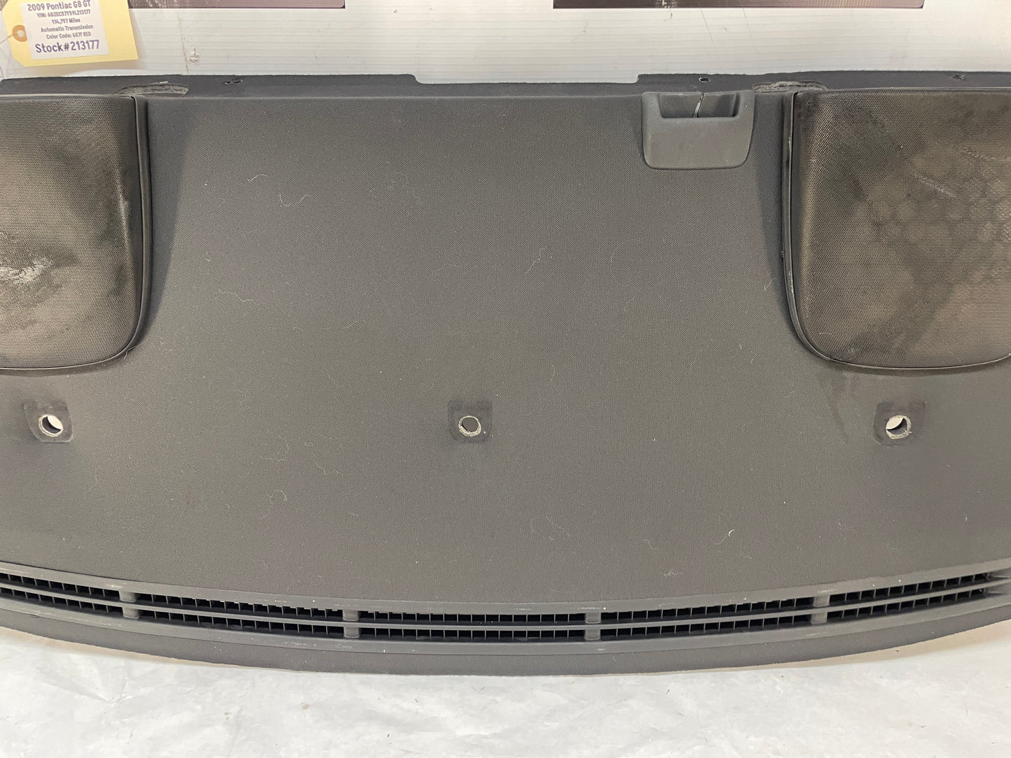2009 Pontiac G8 GT Rear Window Interior Package Shelf Deck Tray Trim OEM