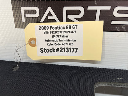 2009 Pontiac G8 GT Rear Window Interior Package Shelf Deck Tray Trim OEM