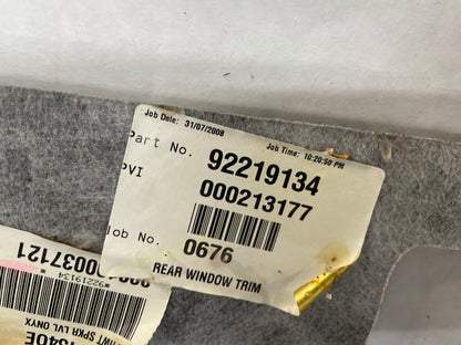 2009 Pontiac G8 GT Rear Window Interior Package Shelf Deck Tray Trim OEM