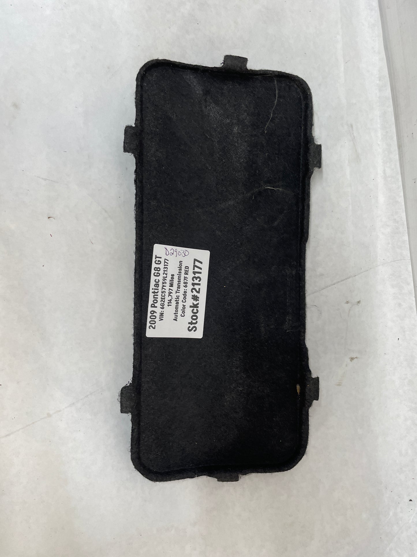 2009 Pontiac G8 GT Battery Stowage Access Hole Door Carpet Felt Trim Cover OEM