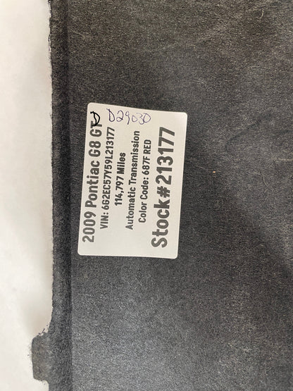 2009 Pontiac G8 GT Battery Stowage Access Hole Door Carpet Felt Trim Cover OEM