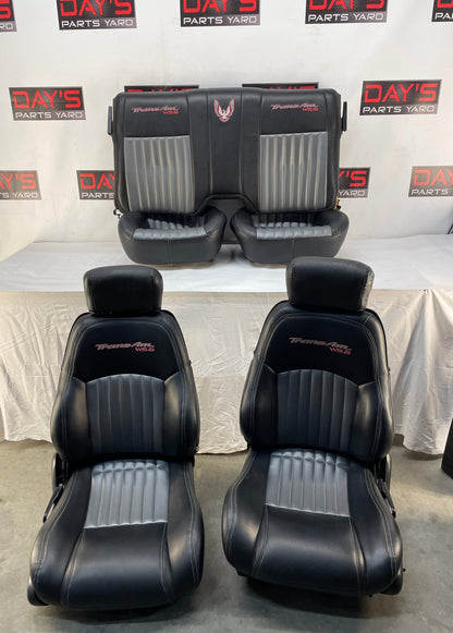 2001 Pontiac Trans AM WS6 Seats Front and Rears Black & Gray Leather OEM