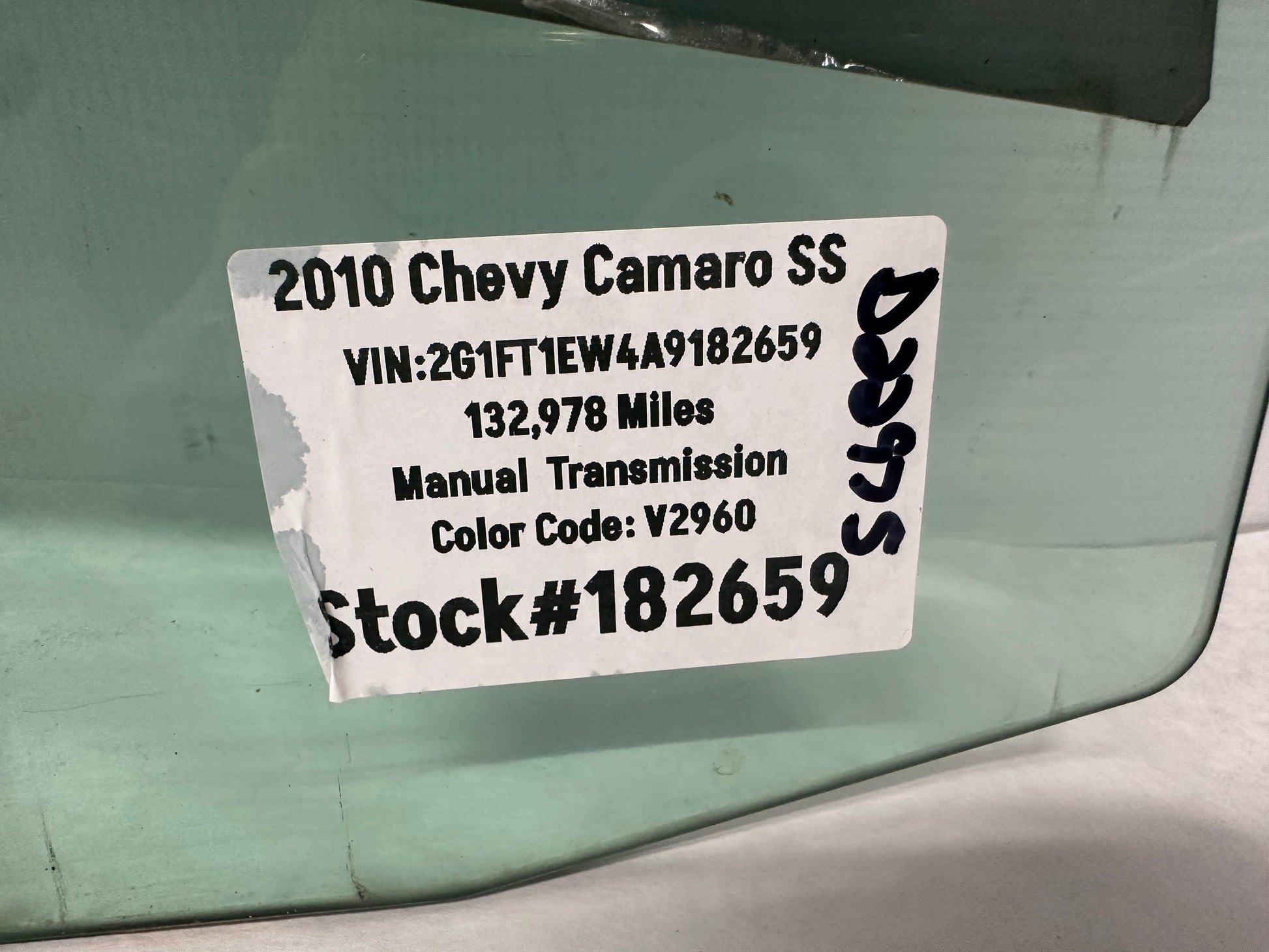 2010 Chevy Camaro SS LH Driver Door Window Glass OEM - Day's Parts Yard