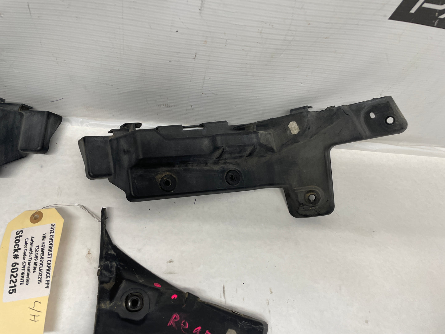 2012 Chevy Caprice PPV RH & LH Rear Bumper Guide Brackets Mounts OEM