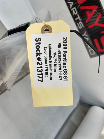 2009 Pontiac G8 GT Rear Bumper Reinforcement Impact Bar w/ Brackets  OEM