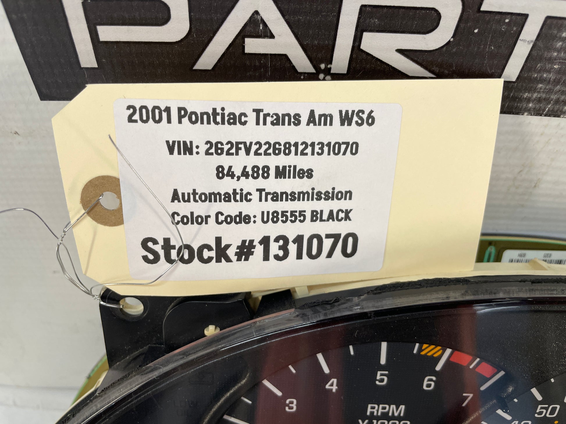 2001 Pontiac Firebird Tran AM WS6 Gauge Cluster Speedometer Instrument Panel OEM - Day's Parts Yard