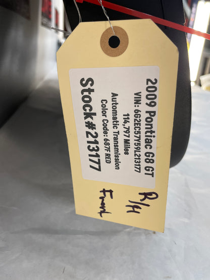 2009 Pontiac G8 GT RH Passenger Front Interior Door Panel Trim OEM