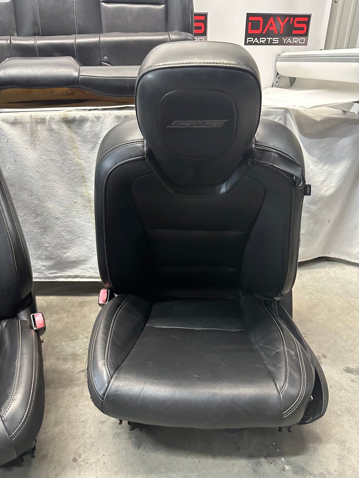 2010 Chevy Camaro SS Seats Fronts and Rears Black Leather OEM - Day's Parts Yard