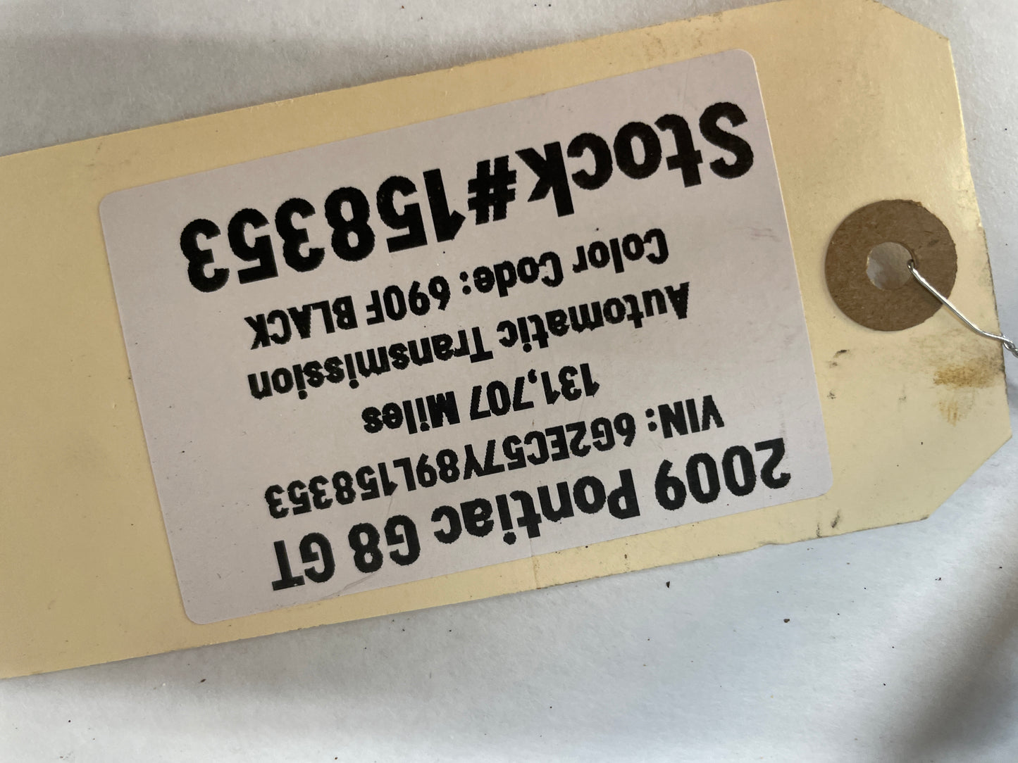 2009 Pontiac G8 GT Brake Booster Vacuum Hose OEM