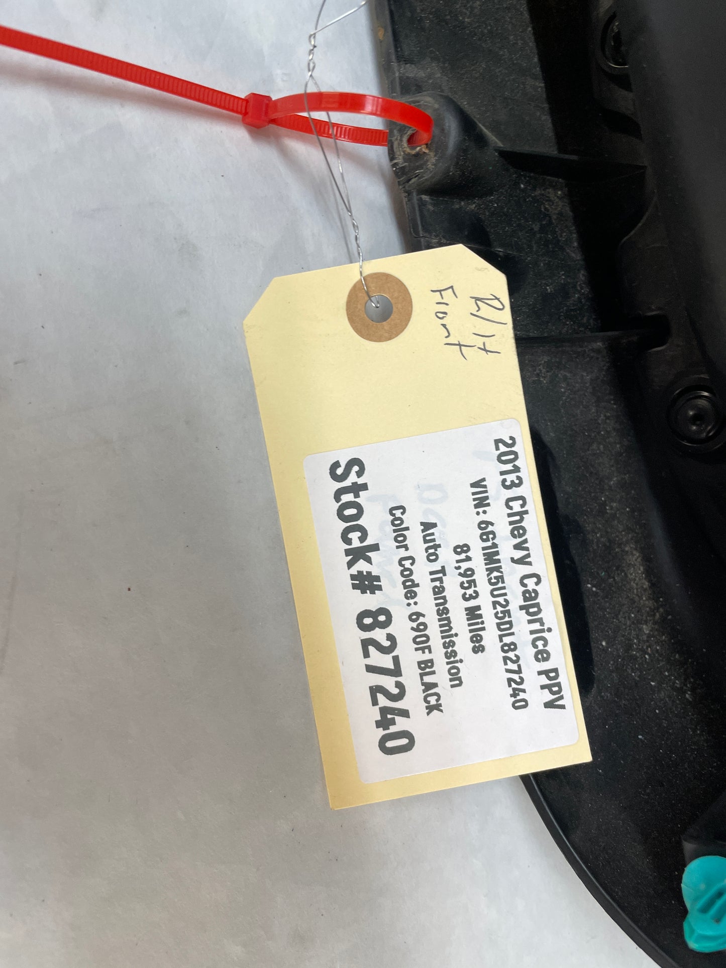 2013 Chevy Caprice PPV RH Passenger Interior Front Door Panel OEM