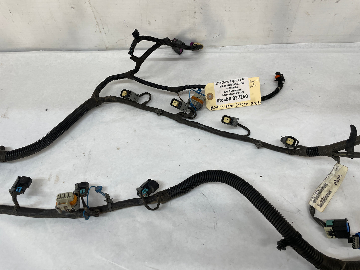 2013 Chevy Caprice PPV Engine Automatic Transmission Wire Wiring Harness OEM