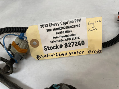 2013 Chevy Caprice PPV Engine Automatic Transmission Wire Wiring Harness OEM