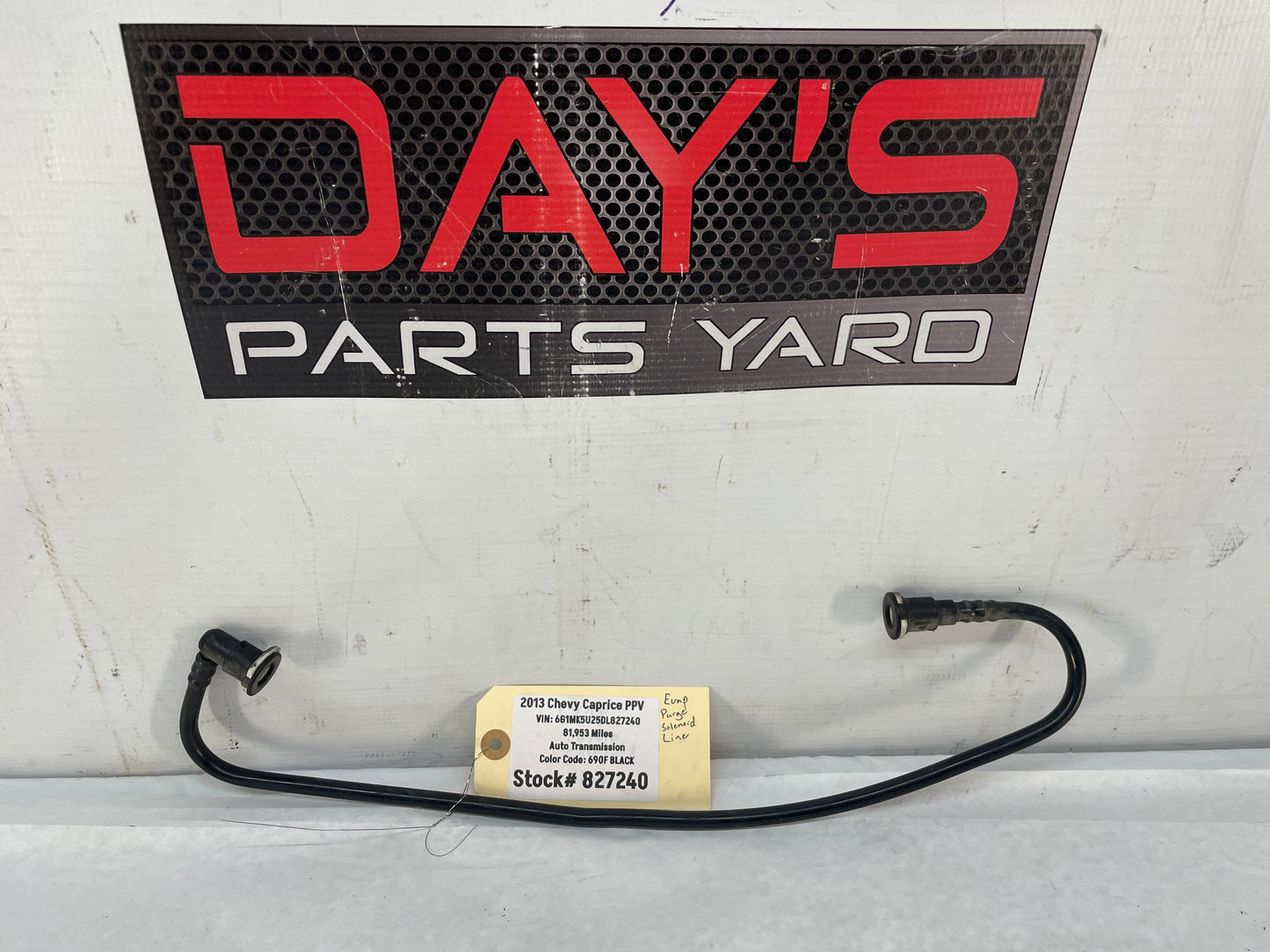 2013 Chevy Caprice PPV EVAP Intake Purge Line Hose Tube OEM