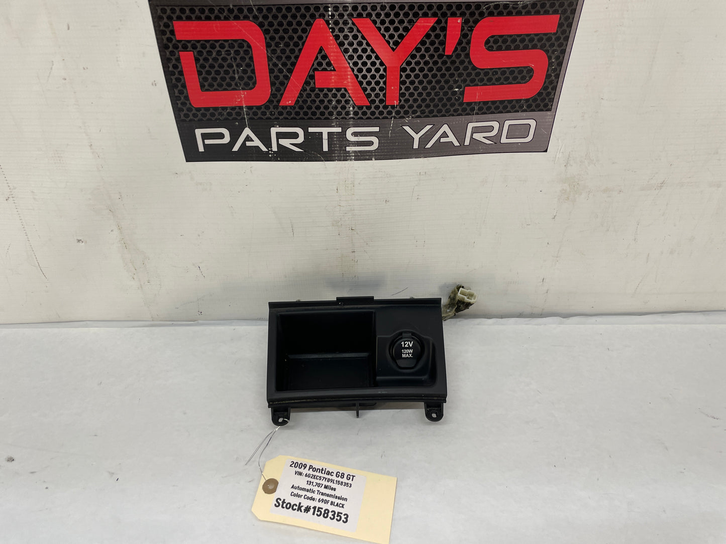 2009 Pontiac G8 GT Lower Radio Center Console Storage Cubby Compartment Assembly OEM