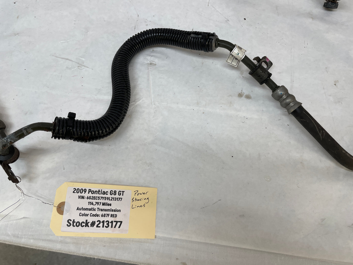 2009 Pontiac G8 GT Power Steering Lines Hoses Tubes OEM