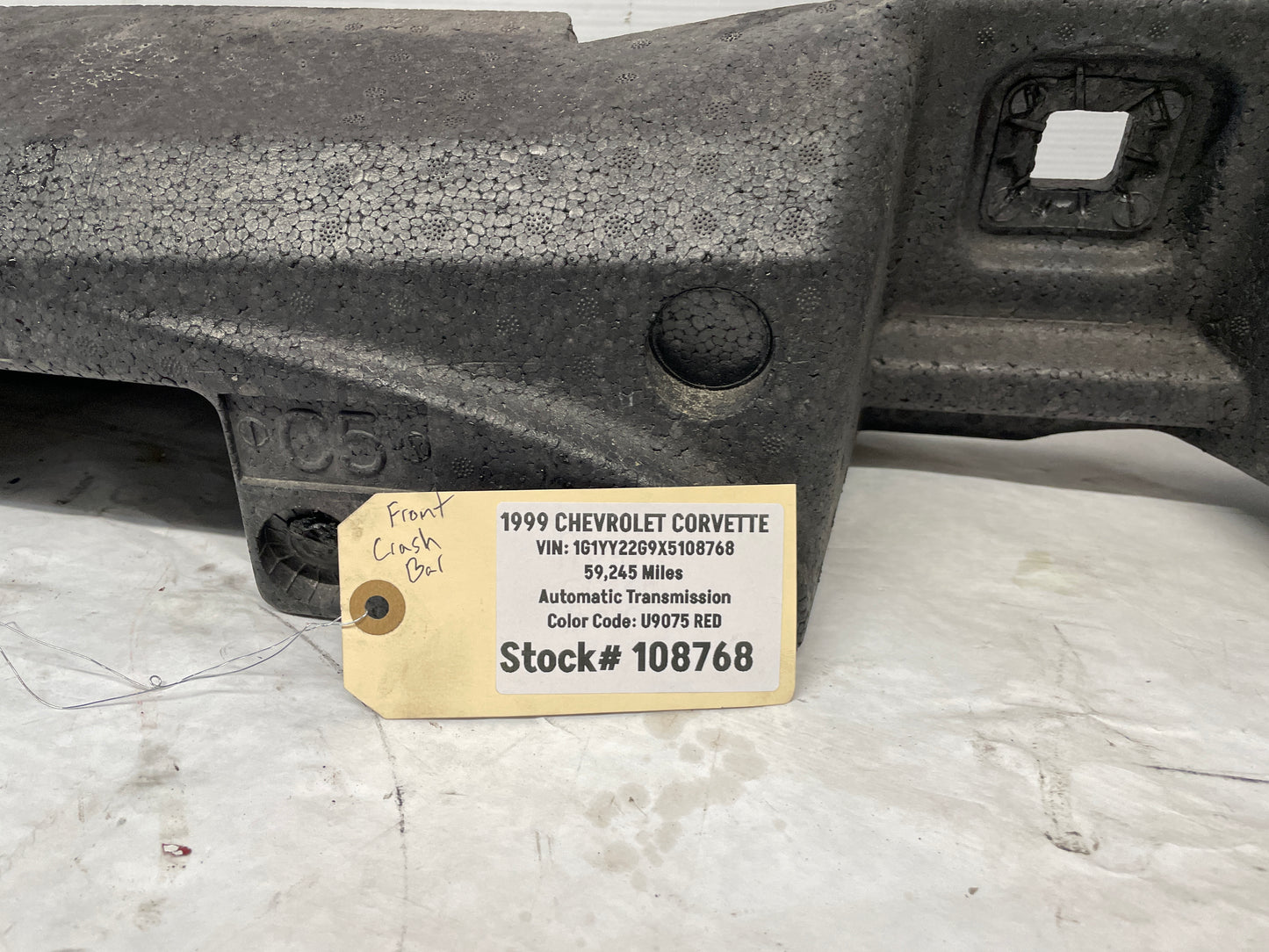 1999 Chevy C5 Corvette Front Bumper Impact Absorber Foam Bar OEM - Day's Parts Yard