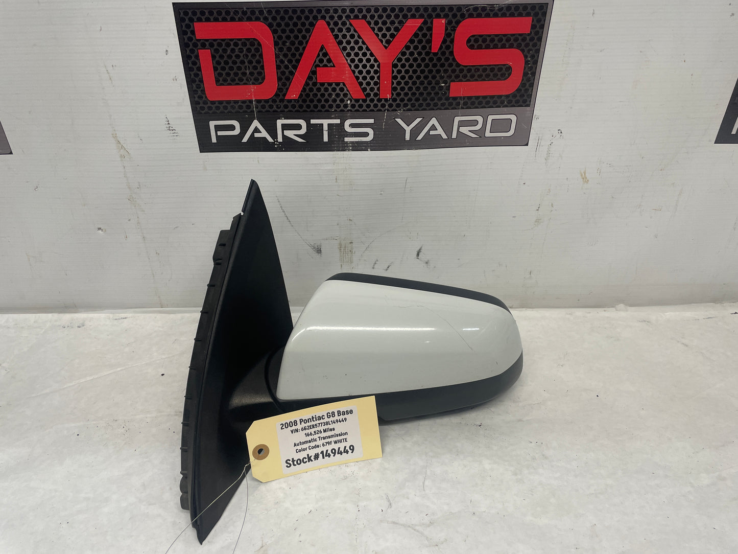 2008 Pontiac G8 Base LH Driver Exterior Mirror OEM - Day's Parts Yard