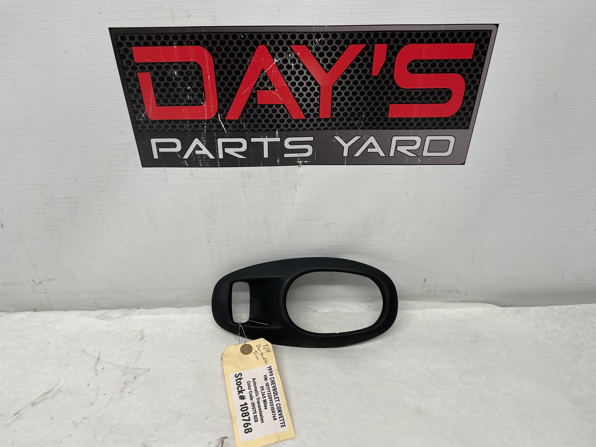 1999 Chevy C5 Corvette RH Passenger Inner Interior Door Handle Trim Bezel Frame OEM - Day's Parts Yard