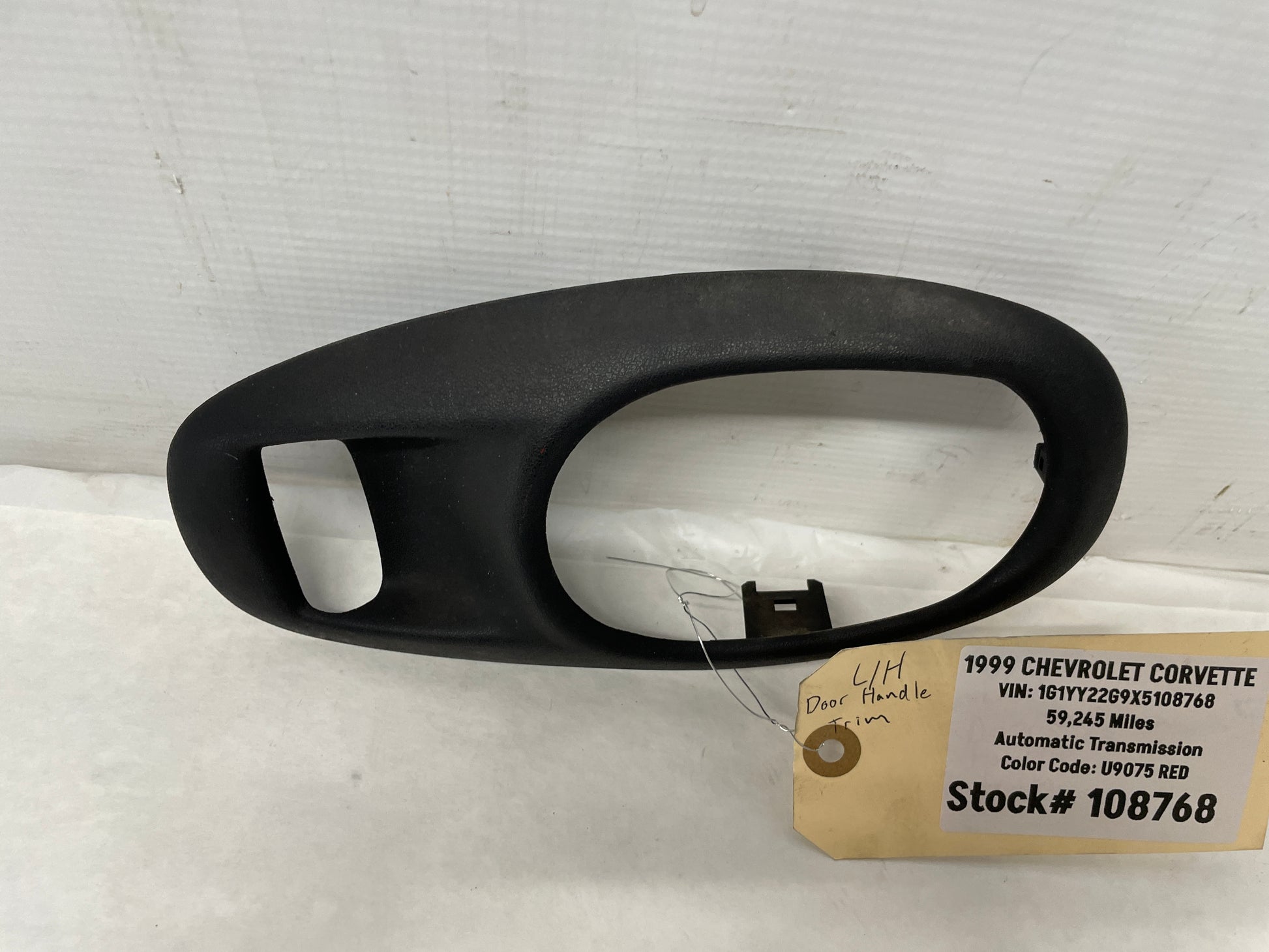 1999 Chevy C5 Corvette LH Driver Inner Interior Door Handle Trim Bezel Frame OEM - Day's Parts Yard