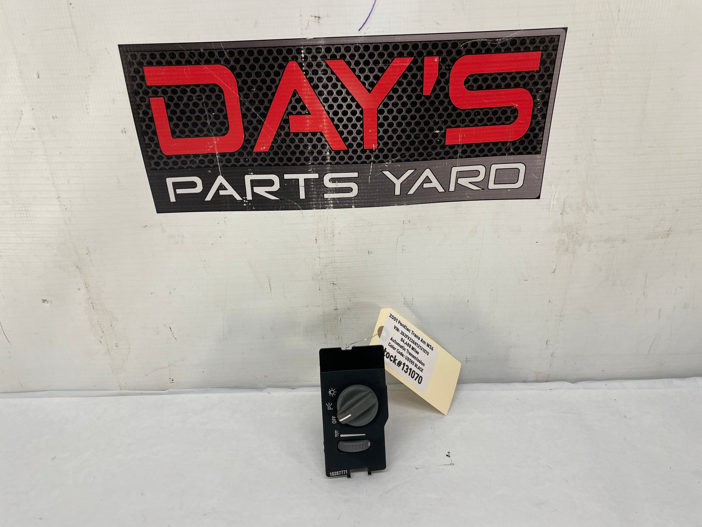 2001 Pontiac Trans AM WS6 Headlight Dimmer Switch Ebony Black OEM - Day's Parts Yard