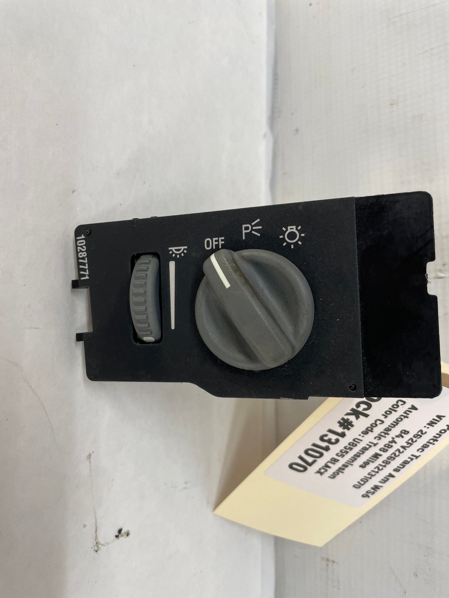 2001 Pontiac Trans AM WS6 Headlight Dimmer Switch Ebony Black OEM - Day's Parts Yard