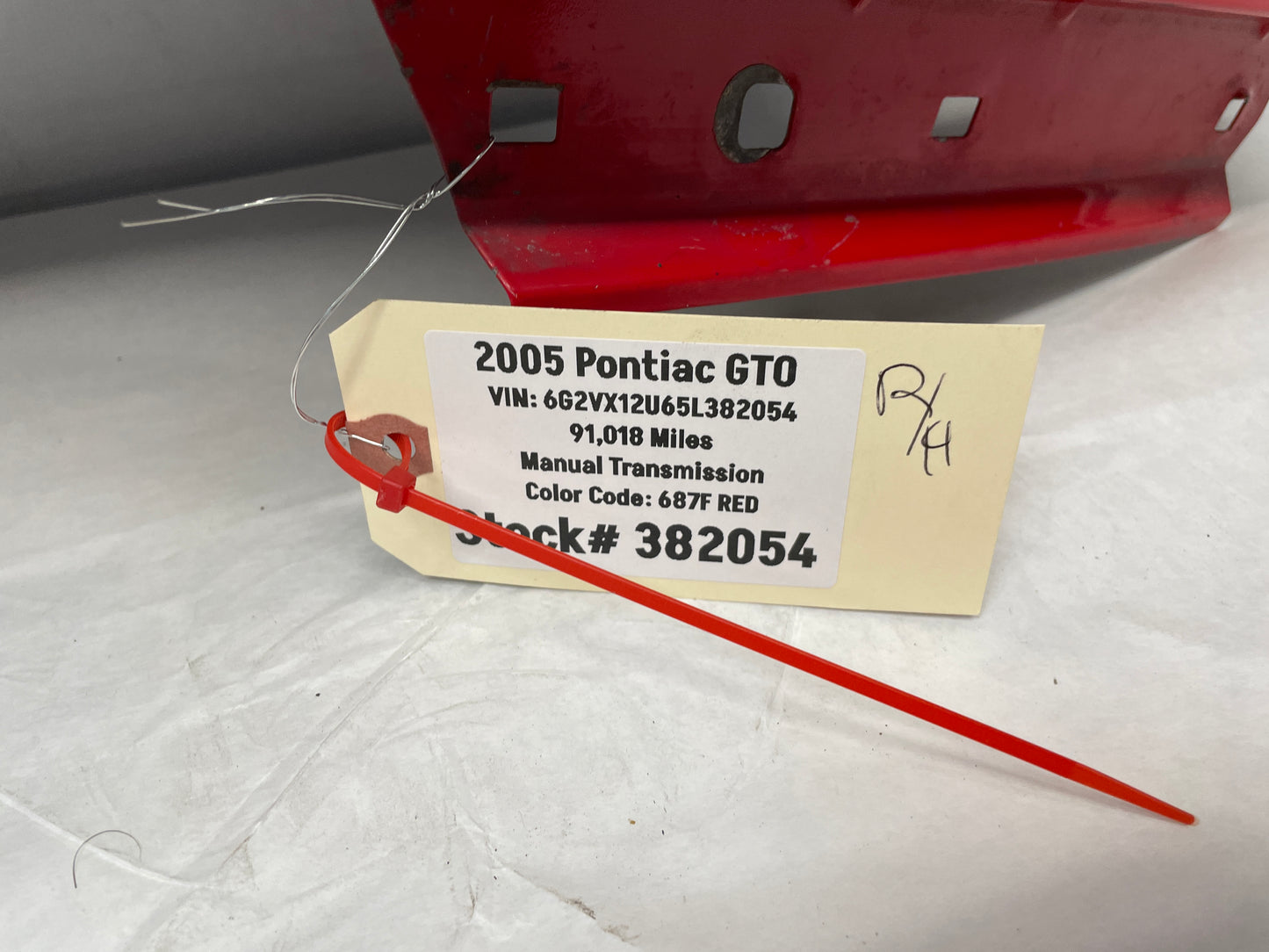2005 Pontiac GTO RH Passenger Fender Red OEM