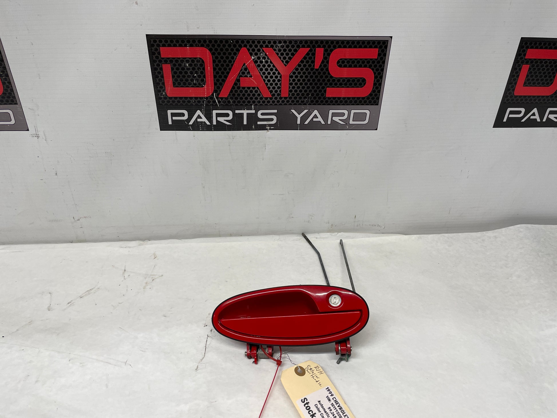 1999 Chevy C5 Corvette RH Passenger Exterior Door Handle Red OEM - Day's Parts Yard