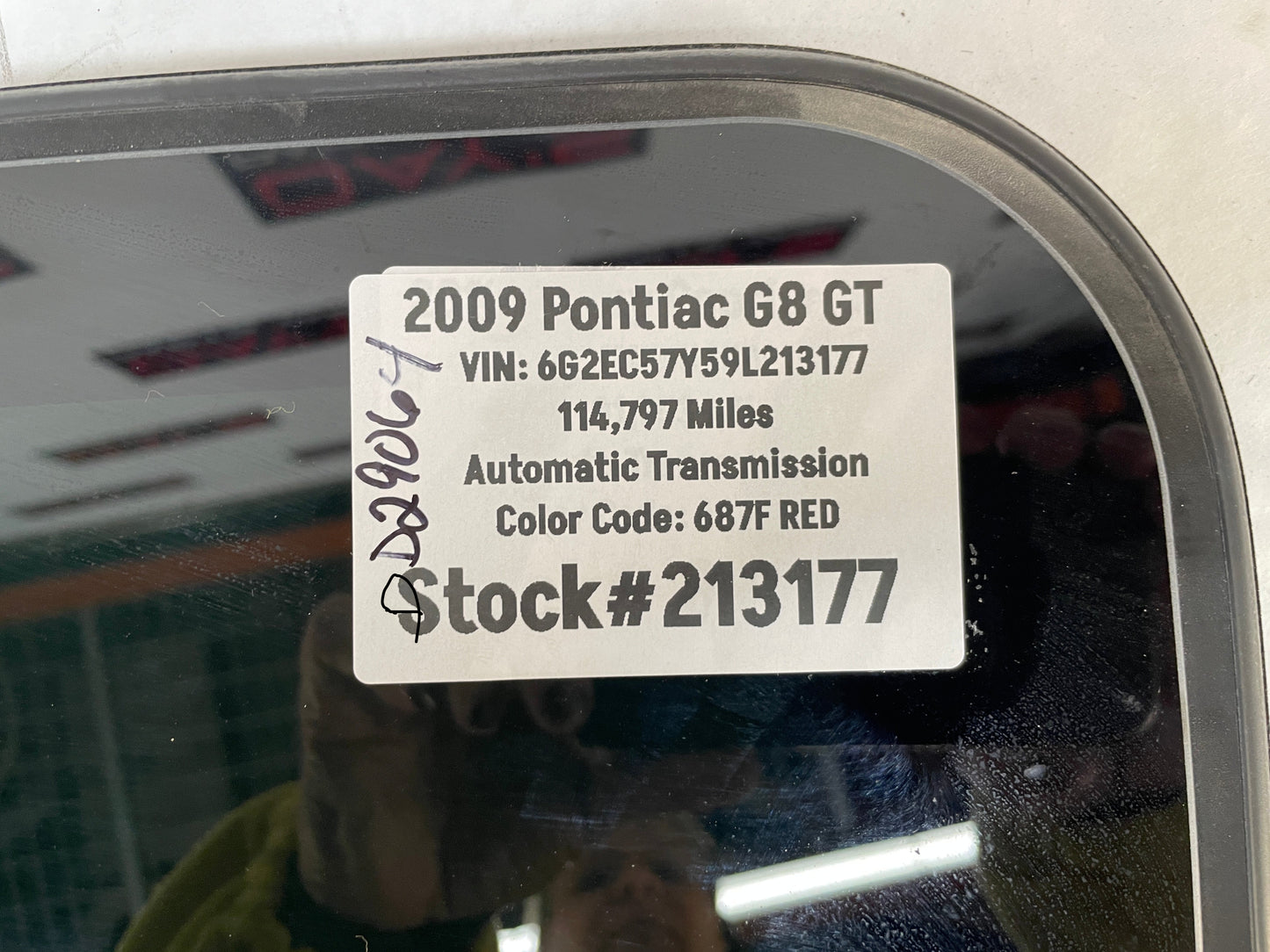 2009 Pontiac G8 GT Sunroof Sun Moon Roof Glass OEM